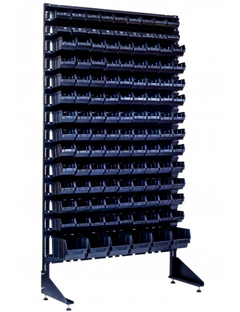 Напольный стеллаж для метизов  на 123 контейнера для строительного рынка