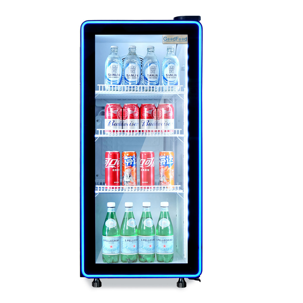 Шафа холодильна для напоїв GoodFood BC170NBW2LEDBLUE чорна-біла