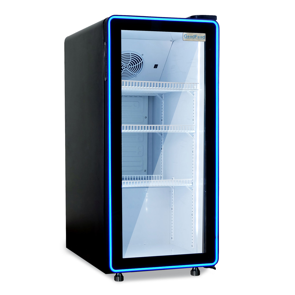 Шафа холодильна для напоїв GoodFood BC170NBW2LEDBLUE чорна-біла