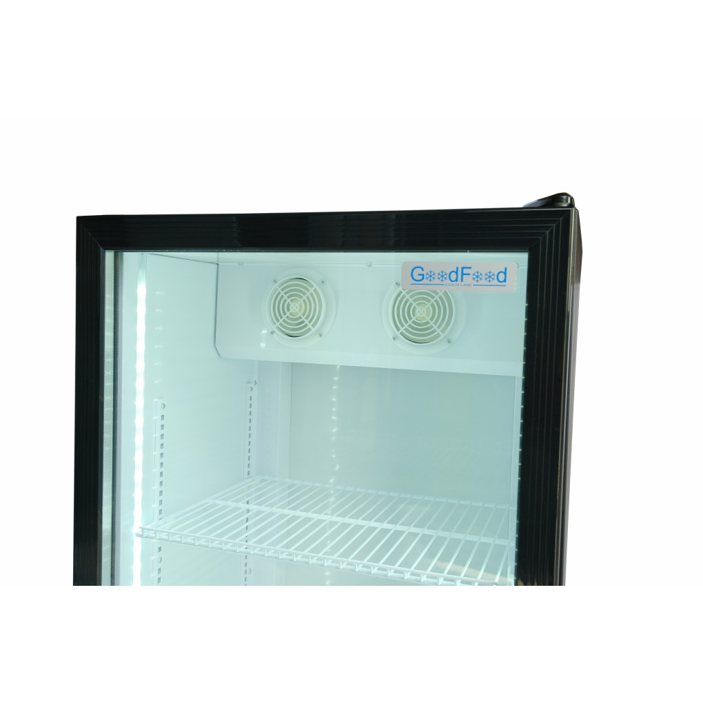 Шафа холодильна для напоїв GoodFood BC360NBW2LED чорна-біла 