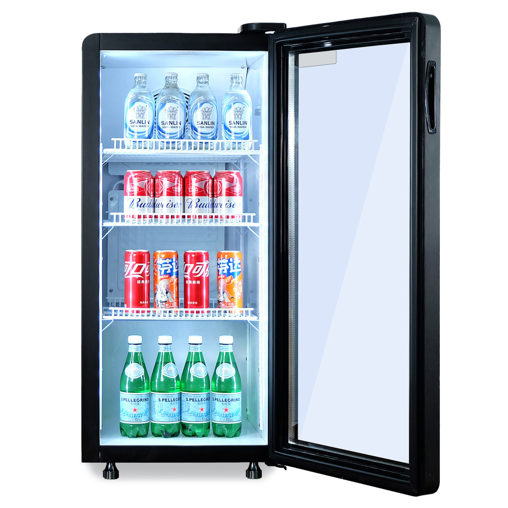Шафа холодильна для напоїв GoodFood BC170NBW2LEDBLUE чорна-біла