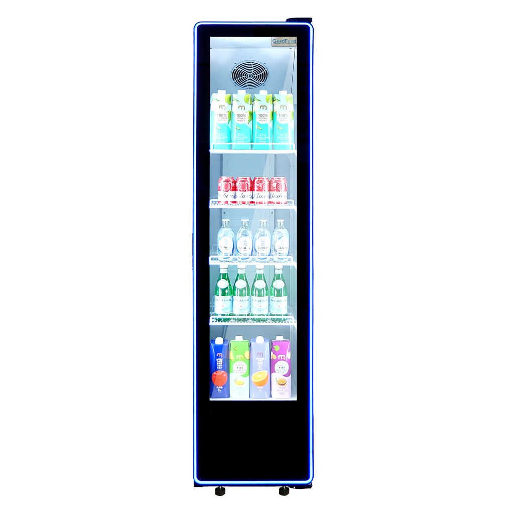 Шафа холодильна для напоїв GoodFood BC380NBW2LEDBLUE чорна-біла