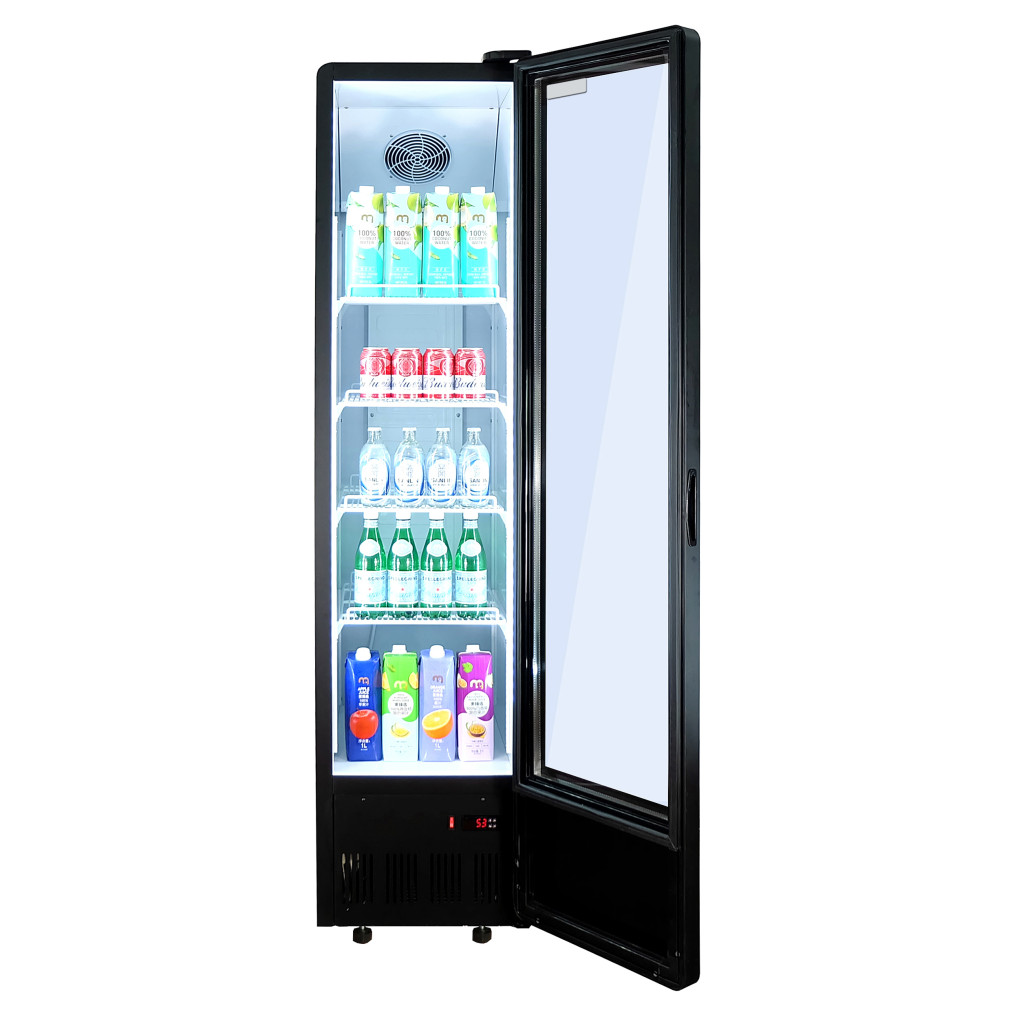 Шафа холодильна для напоїв GoodFood BC380NBW2LEDBLUE чорна-біла