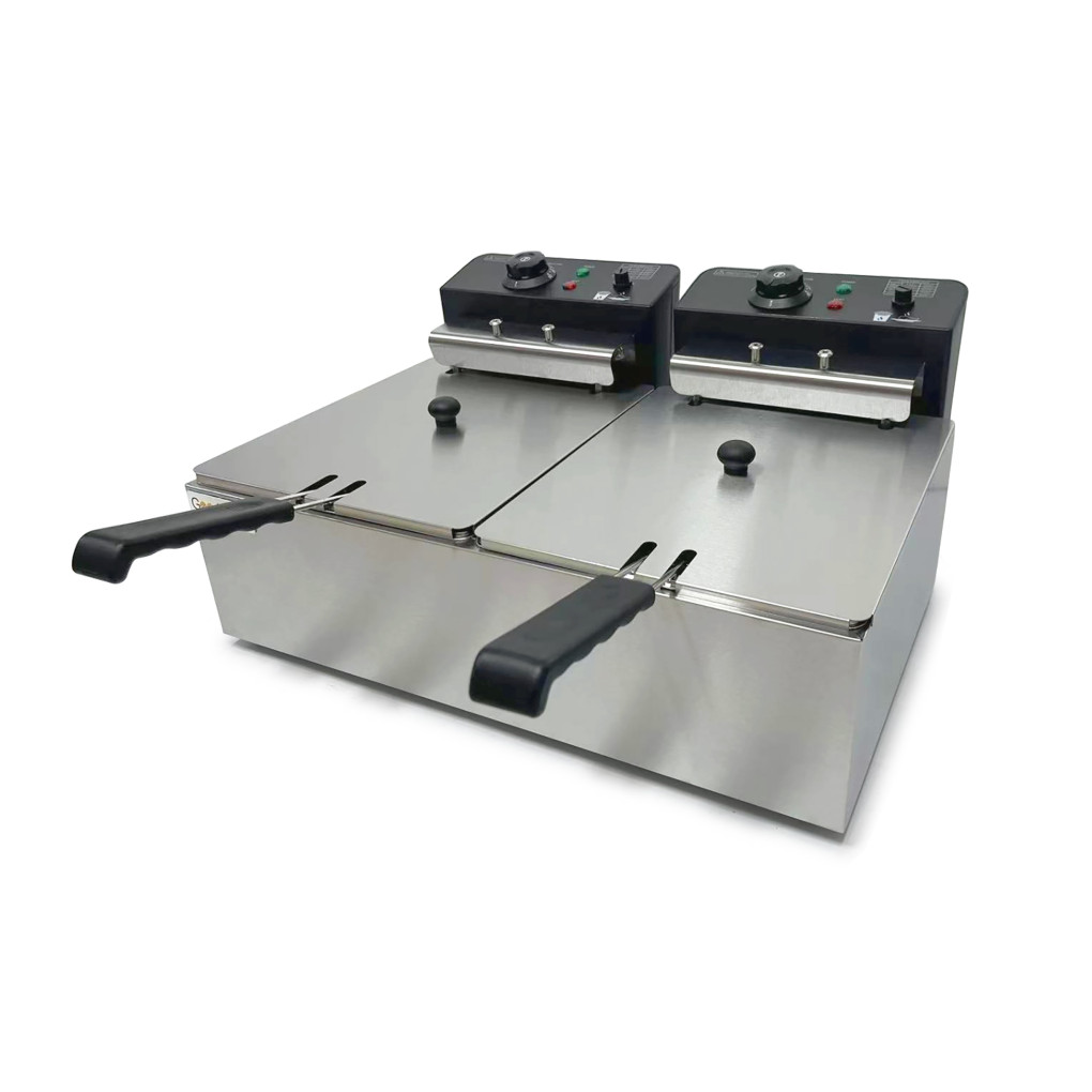 Фритюрниця подвійна електрична професійна GoodFood EF66 BLACK 
