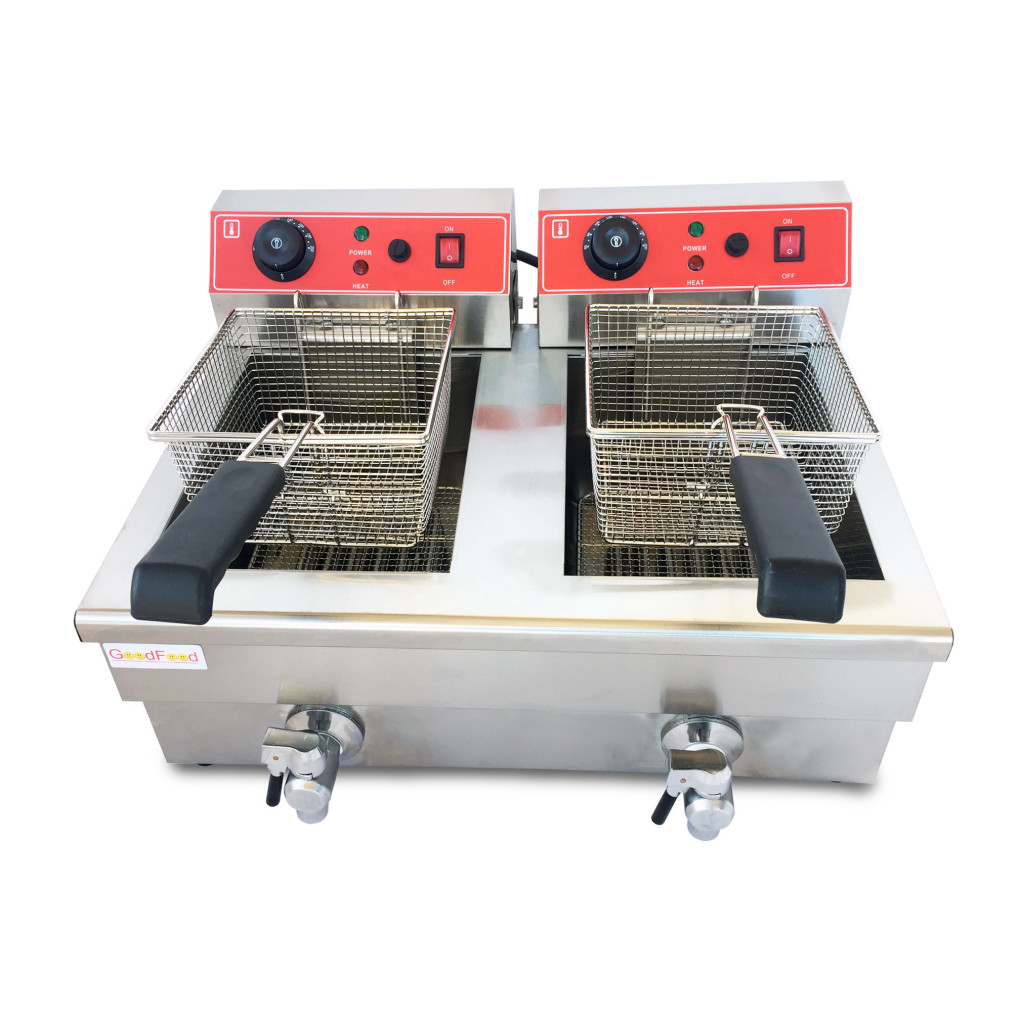 Фритюрниця подвійна електрична професійна GoodFood EF88 кран 