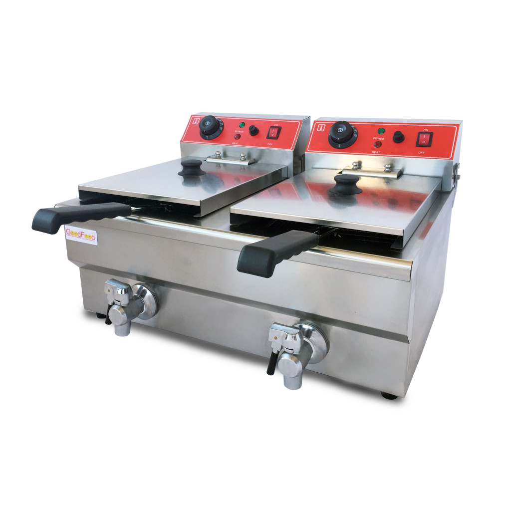 Фритюрниця подвійна електрична професійна GoodFood EF88 кран 