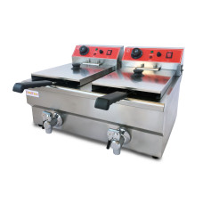 Фритюрница двойная электрическая профессиональная GoodFood EF88 кран