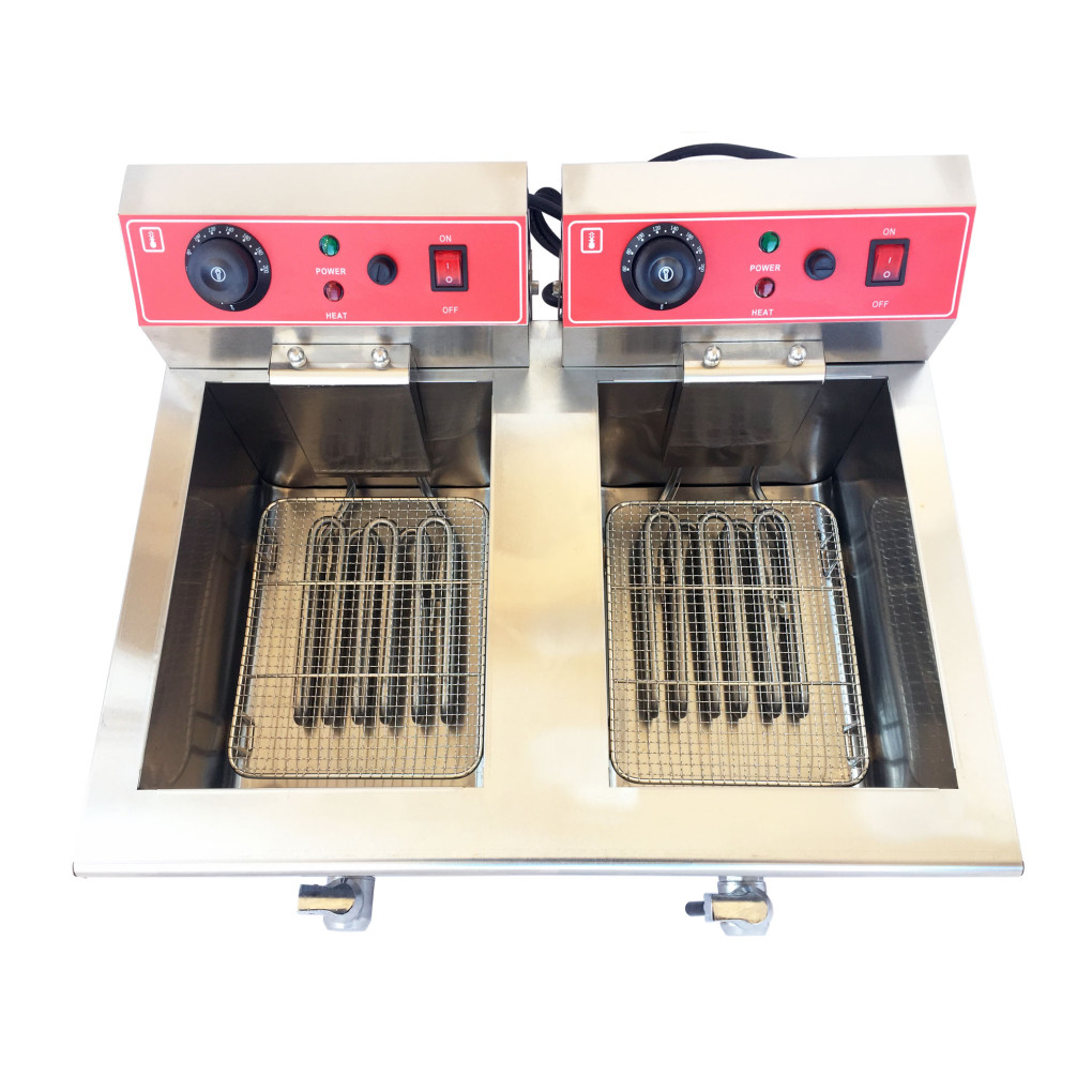 Фритюрниця подвійна електрична професійна GoodFood EF88 кран 