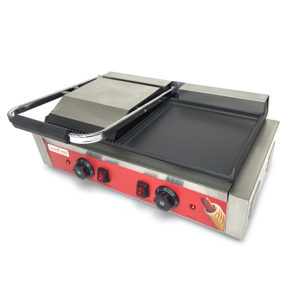 Гриль контактний із поверхнею для смаження GoodFood ECG201RF 