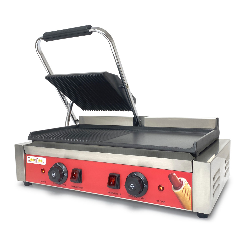 Гриль контактний із поверхнею для смаження GoodFood ECG201RF 
