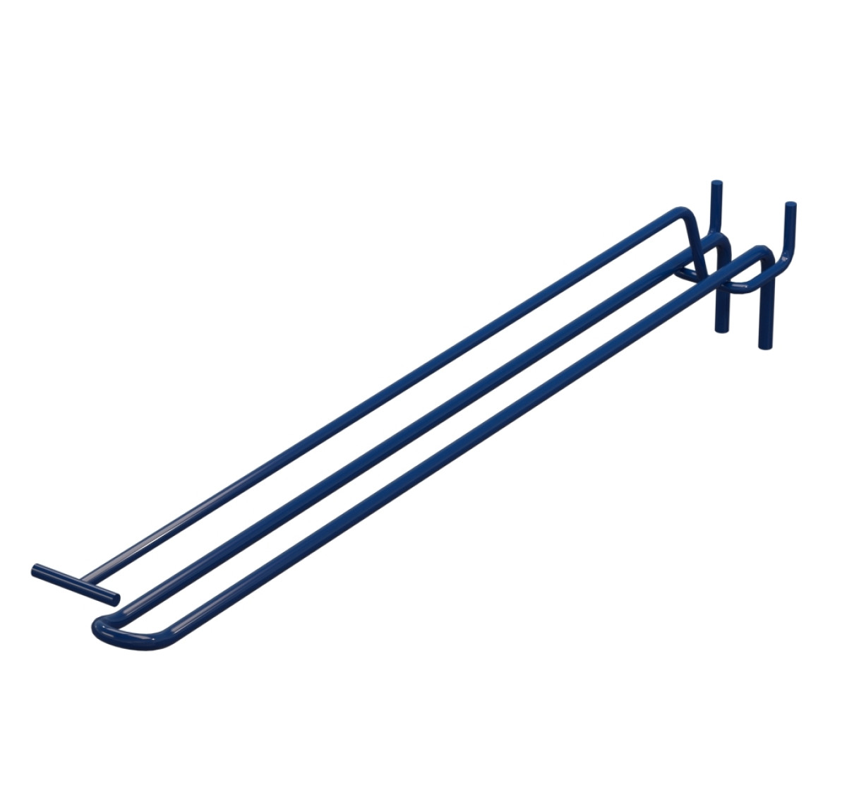 Крючок двойной с ценникодержателем для перфорации L-350 мм, d-5, Шаг 50 Синий RAL5002