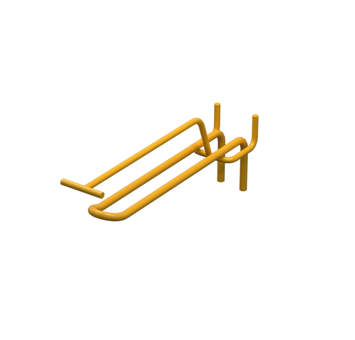 Крючок двойной с ценникодержателем для перфорации L-150 мм, d-5, Шаг 45 Желтый RAL1023