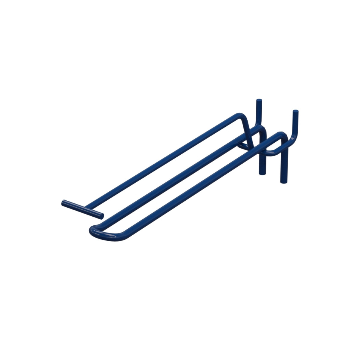 Крючок двойной с ценникодержателем для перфорации L-200 мм, d-5, Шаг 40 Синий RAL5002