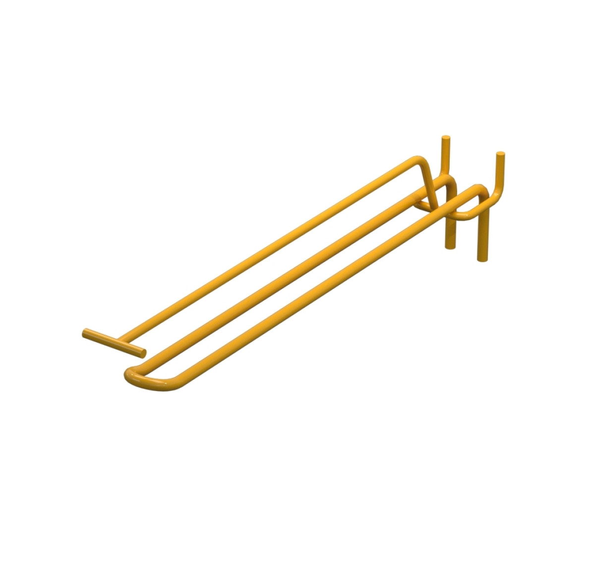 Крючок двойной с ценникодержателем для перфорации L-250 мм, d-5, Шаг 25 Желтый RAL1023