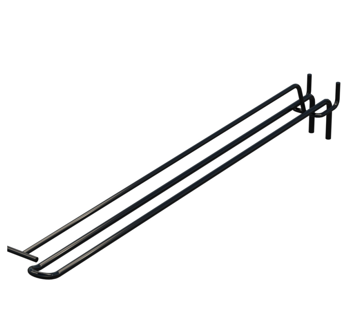 Гачок подвійний з цінникоутримувачем для перфорації L-400 мм, d-5, Крок 40 Чорний RAL9005