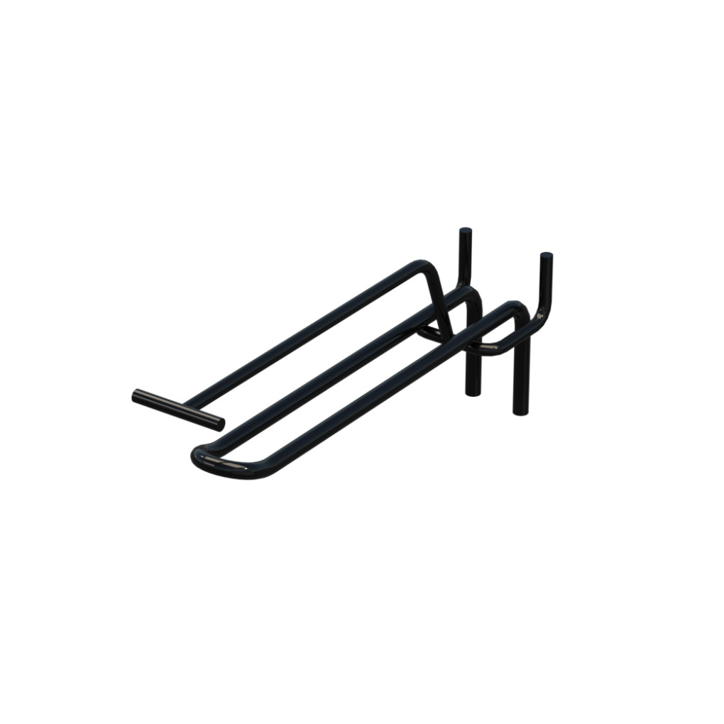 Гачок подвійний з цінникоутримувачем для перфорації L-150 мм, d-5, Крок 40 Чорний RAL9005