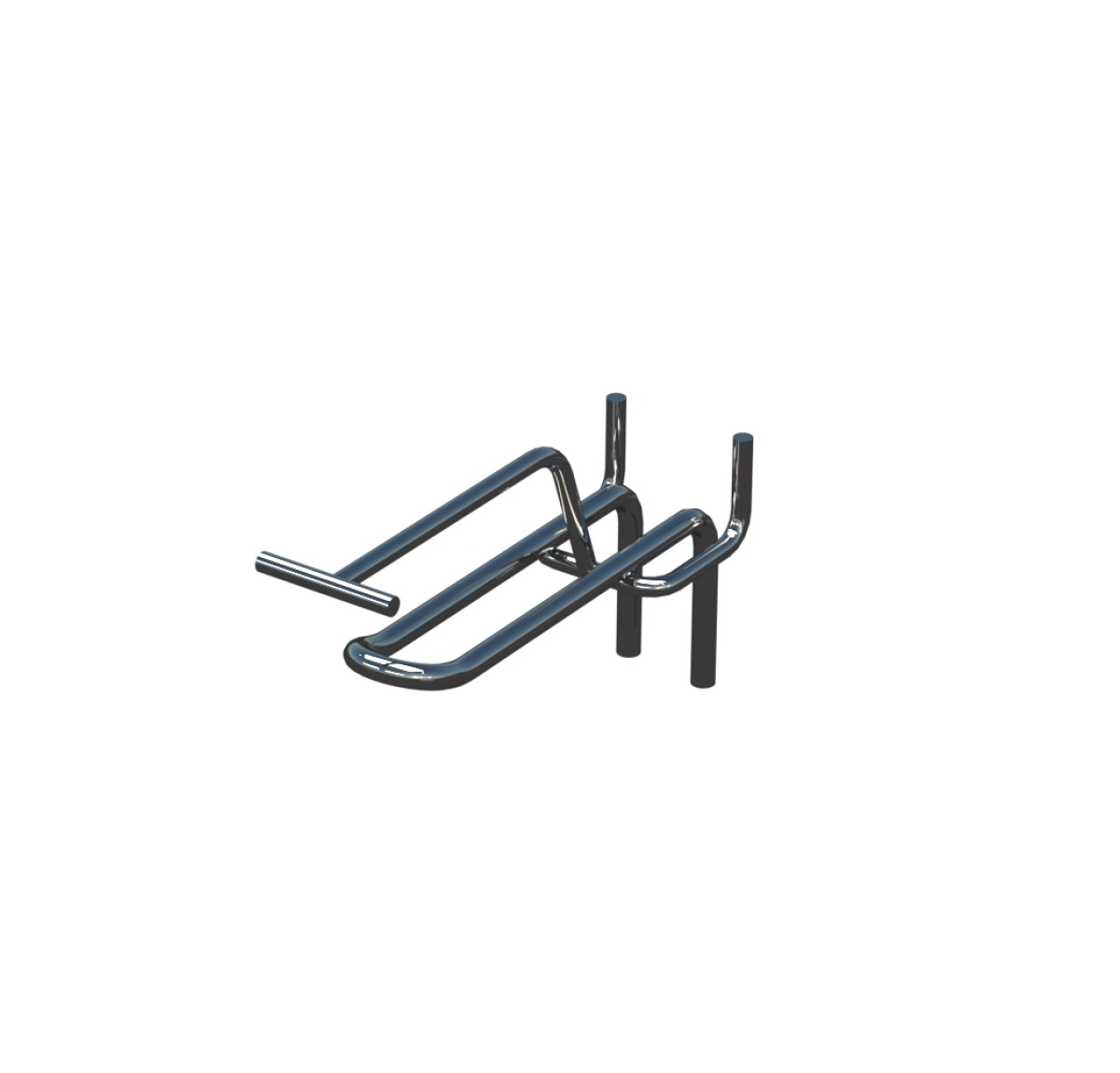 Крючок двойной с ценникодержателем для перфорации L-100 мм, d-5, Шаг 50 Хром