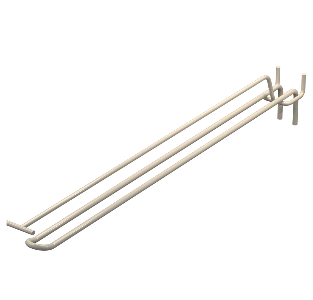 Крючок двойной с ценникодержателем для перфорации L-400 мм, d-5, Шаг 40 Бежевый RAL9001