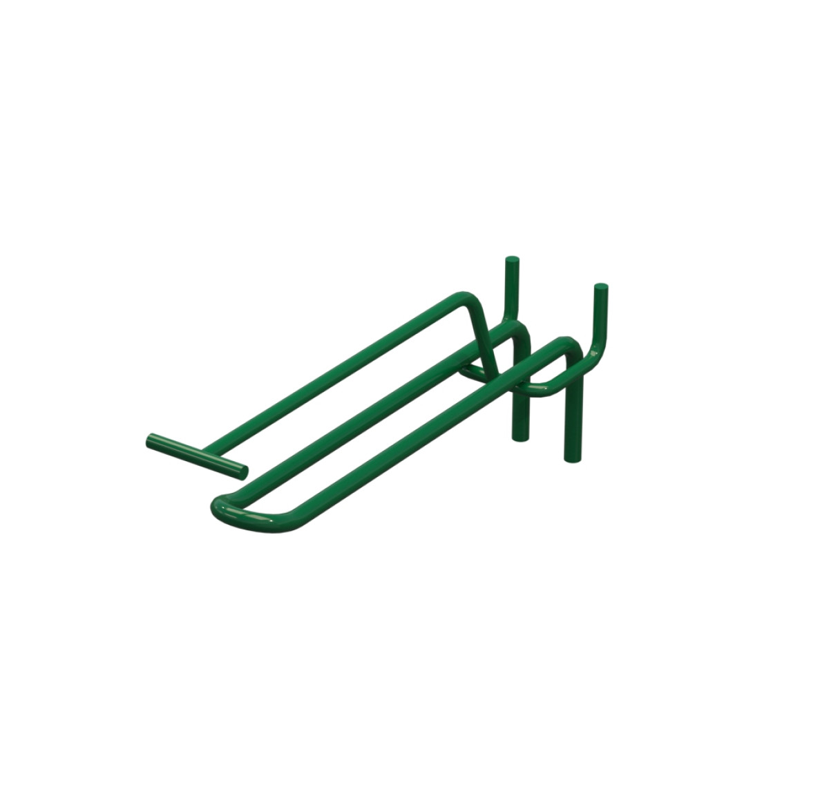 Крючок двойной с ценникодержателем для перфорации L-150 мм, d-5, Шаг 35 Зеленый RAL6029