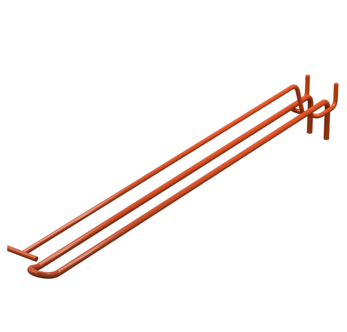 Гачок подвійний з цінникоутримувачем для перфорації L-400 мм, d-5, Крок 50 Помаранчевий RAL2004