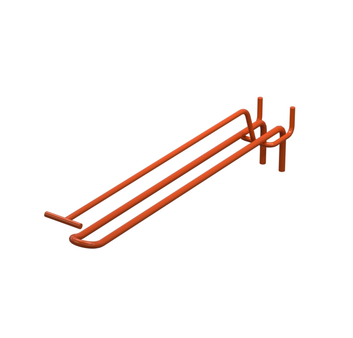 Крючок двойной с ценникодержателем для перфорации L-250 мм, d-5, Шаг 40 Оранжевый RAL2004