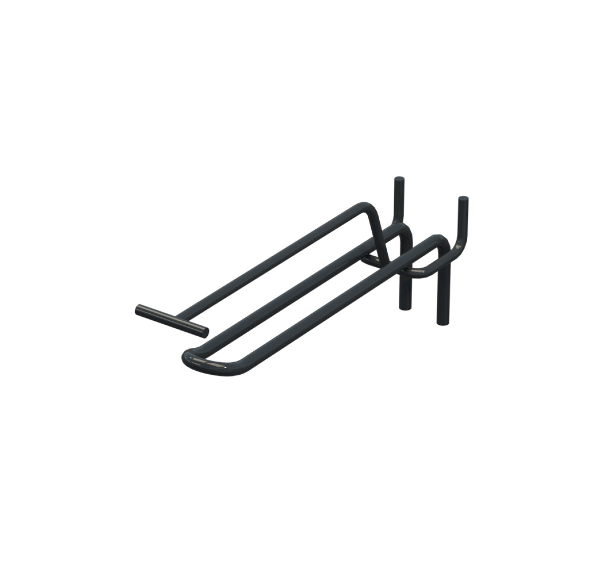 Крючок двойной с ценникодержателем для перфорации L-150 мм, d-5, Шаг 35 Графитовый RAL7016