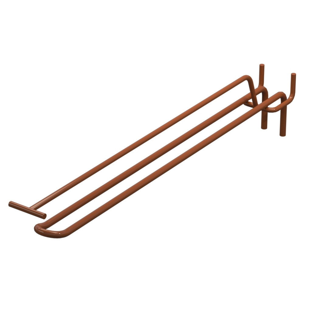 Крючок двойной с ценникодержателем для перфорации L-300 мм, d-5, Шаг 40 Коричневый RAL8023 