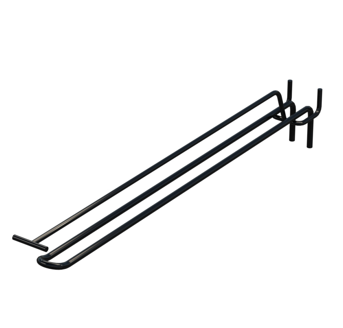 Крючок двойной с ценникодержателем для перфорации L-350 мм, d-5, Шаг 30 Черный RAL9005