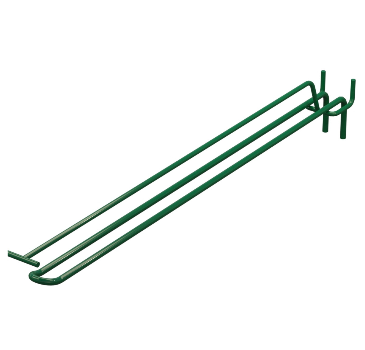 Крючок двойной с ценникодержателем для перфорации L-400 мм, d-5, Шаг 40 Зеленый RAL6029