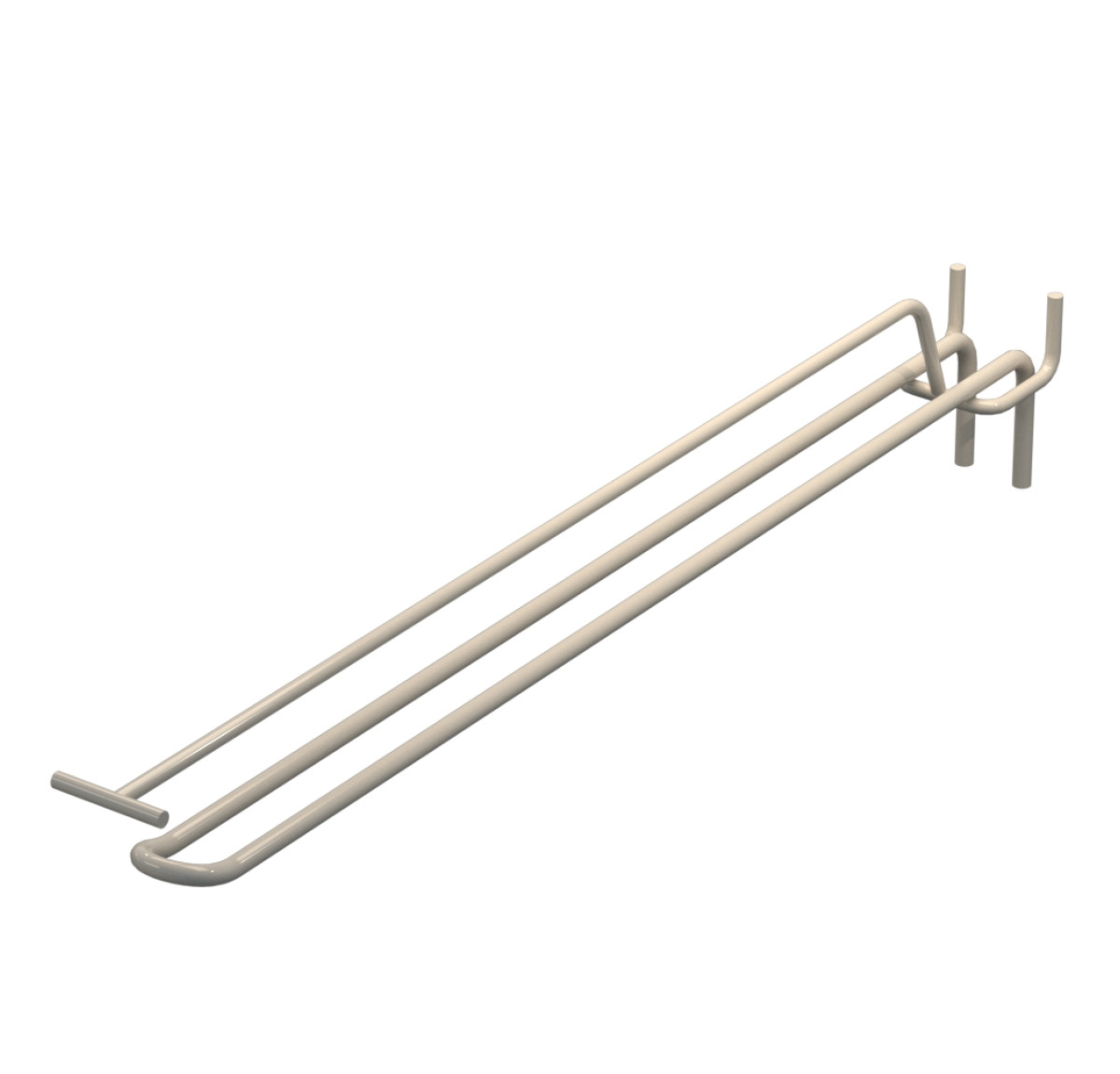 Крючок двойной с ценникодержателем для перфорации L-350 мм, d-5, Шаг 30 Бежевый RAL9001