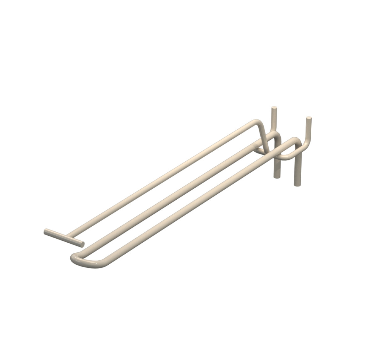 Крючок двойной с ценникодержателем для перфорации L-250 мм, d-5, Шаг 40 Бежевый RAL9001