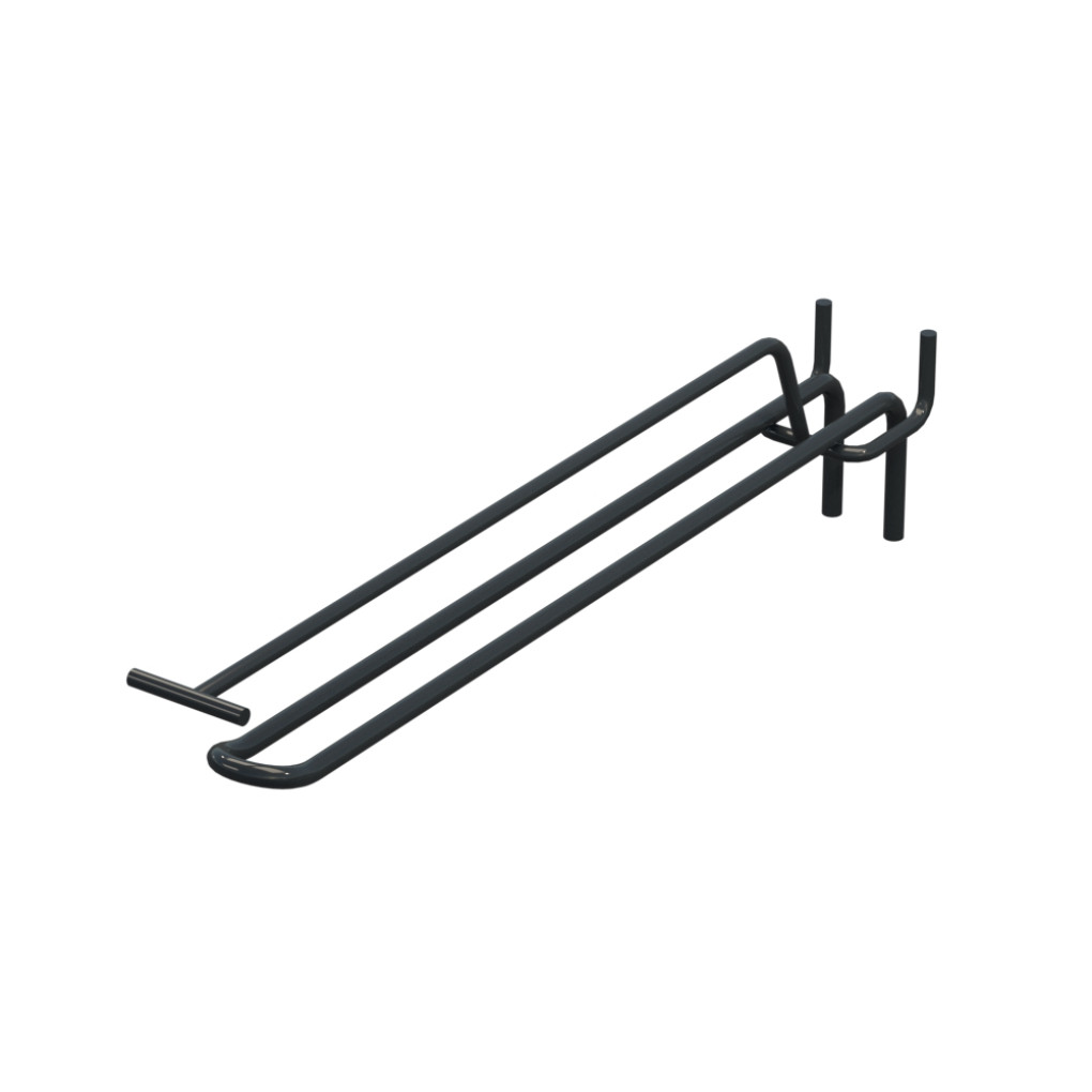 Крючок двойной с ценникодержателем для перфорации L-250 мм, d-5, Шаг 35 Графитовый RAL7016 