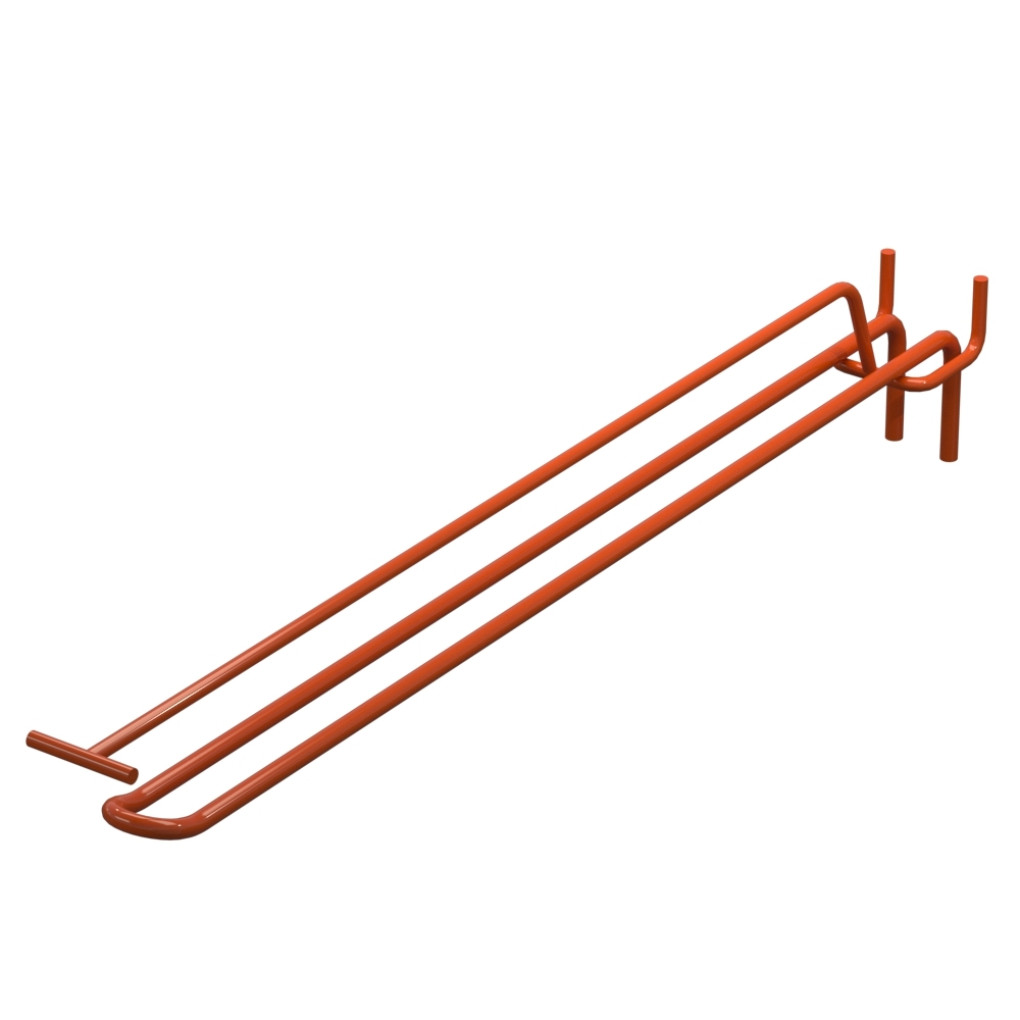 Крючок двойной с ценникодержателем для перфорации L-350 мм, d-5, Шаг 40 Оранжевый RAL2004 