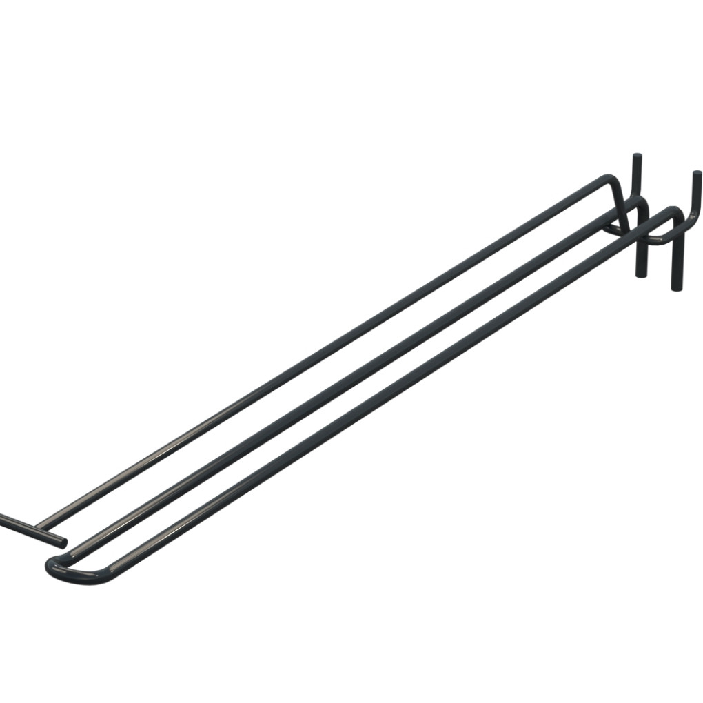 Крючок двойной с ценникодержателем для перфорации L-400 мм, d-5, Шаг 45 Графитовый RAL7016 