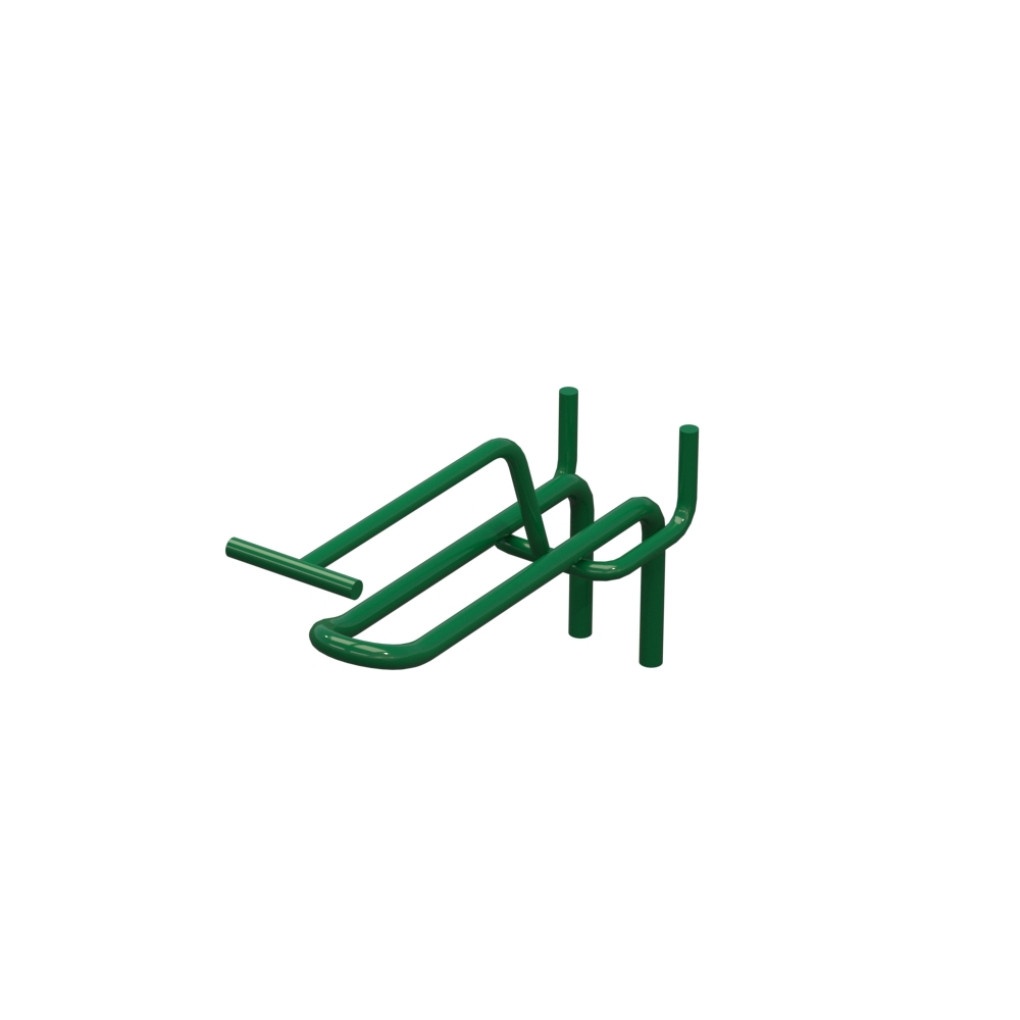 Гачок подвійний з цінникоутримувачем для перфорації L-100 мм, d-5, Крок 25 Зелений RAL6029