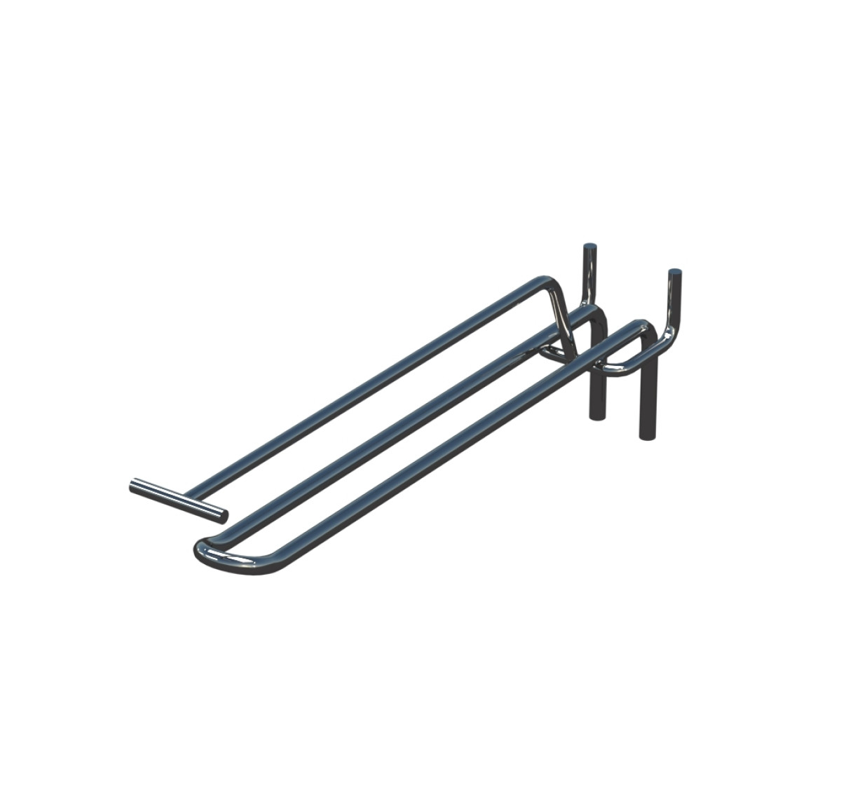 Крючок двойной с ценникодержателем для перфорации L-200 мм, d-5, Шаг 50 Хром