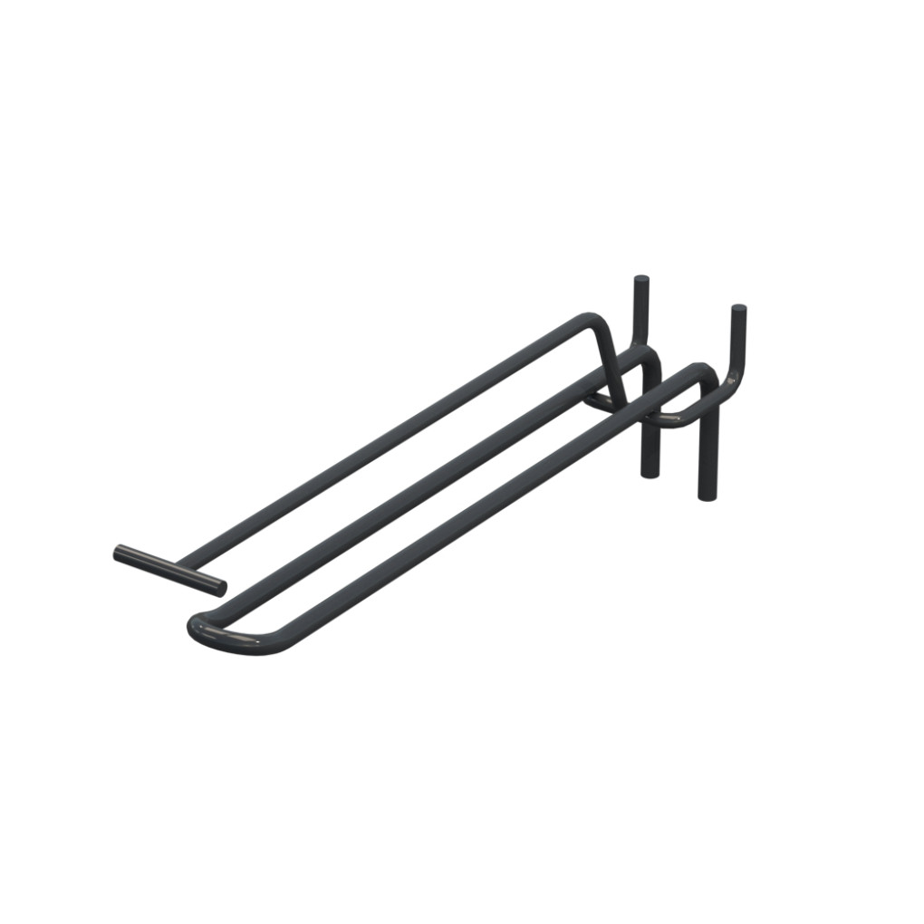 Крючок двойной с ценникодержателем для перфорации L-200 мм, d-5, Шаг 45 Антрацит RAL7024 
