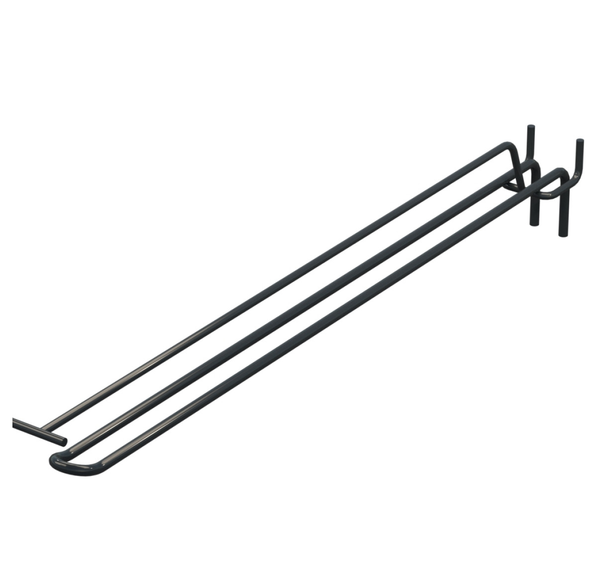 Гачок подвійний з цінникоутримувачем для перфорації L-400 мм, d-5, Крок 50 Графітовий RAL7016