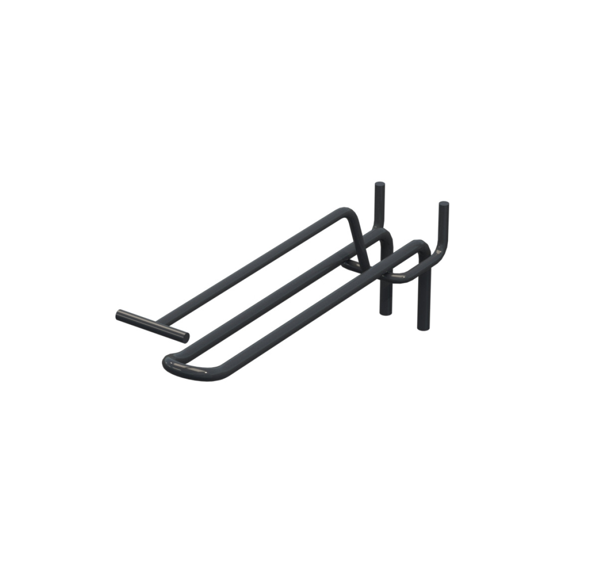 Крючок двойной с ценникодержателем для перфорации L-150 мм, d-5, Шаг 25 Антрацит RAL7024