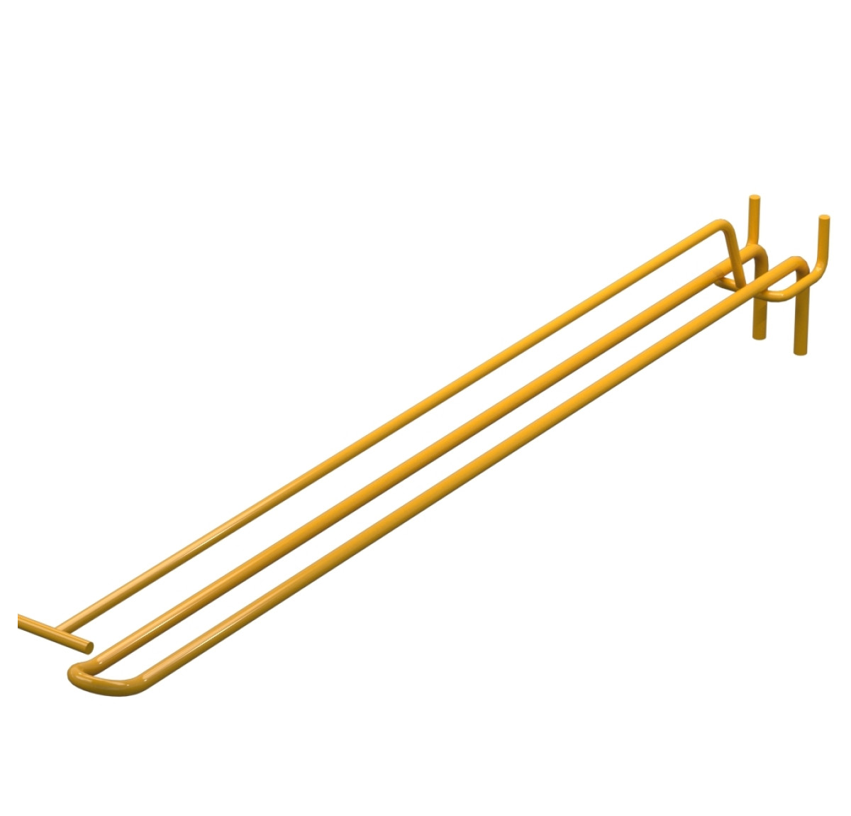 Гачок подвійний з цінникоутримувачем для перфорації L-400 мм, d-5, Крок 50 Жовтий RAL1023