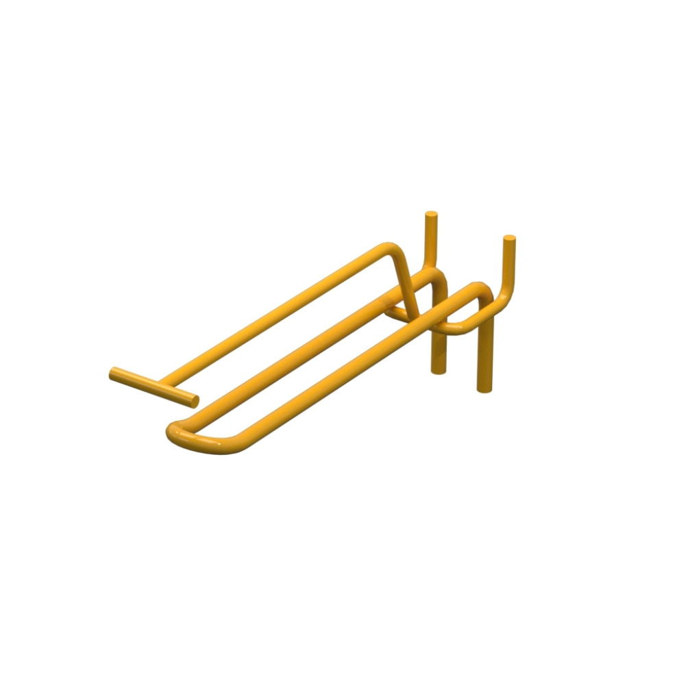 Крючок двойной с ценникодержателем для перфорации L-150 мм, d-5, Шаг 30 Желтый RAL1023 