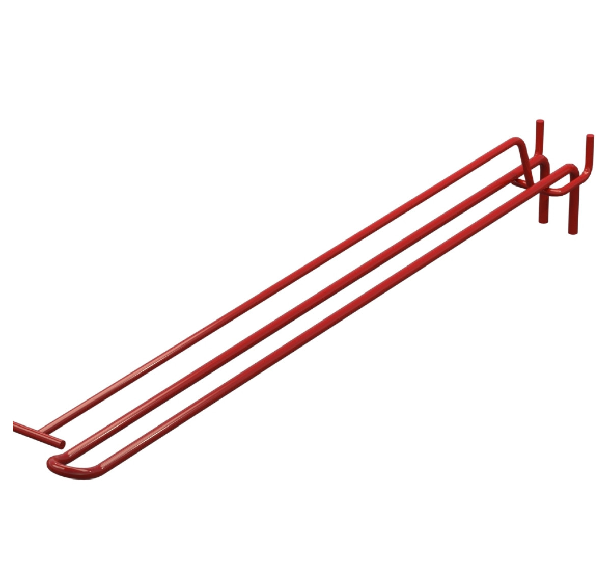 Крючок двойной с ценникодержателем для перфорации L-400 мм, d-5, Шаг 40 Красный RAL3020