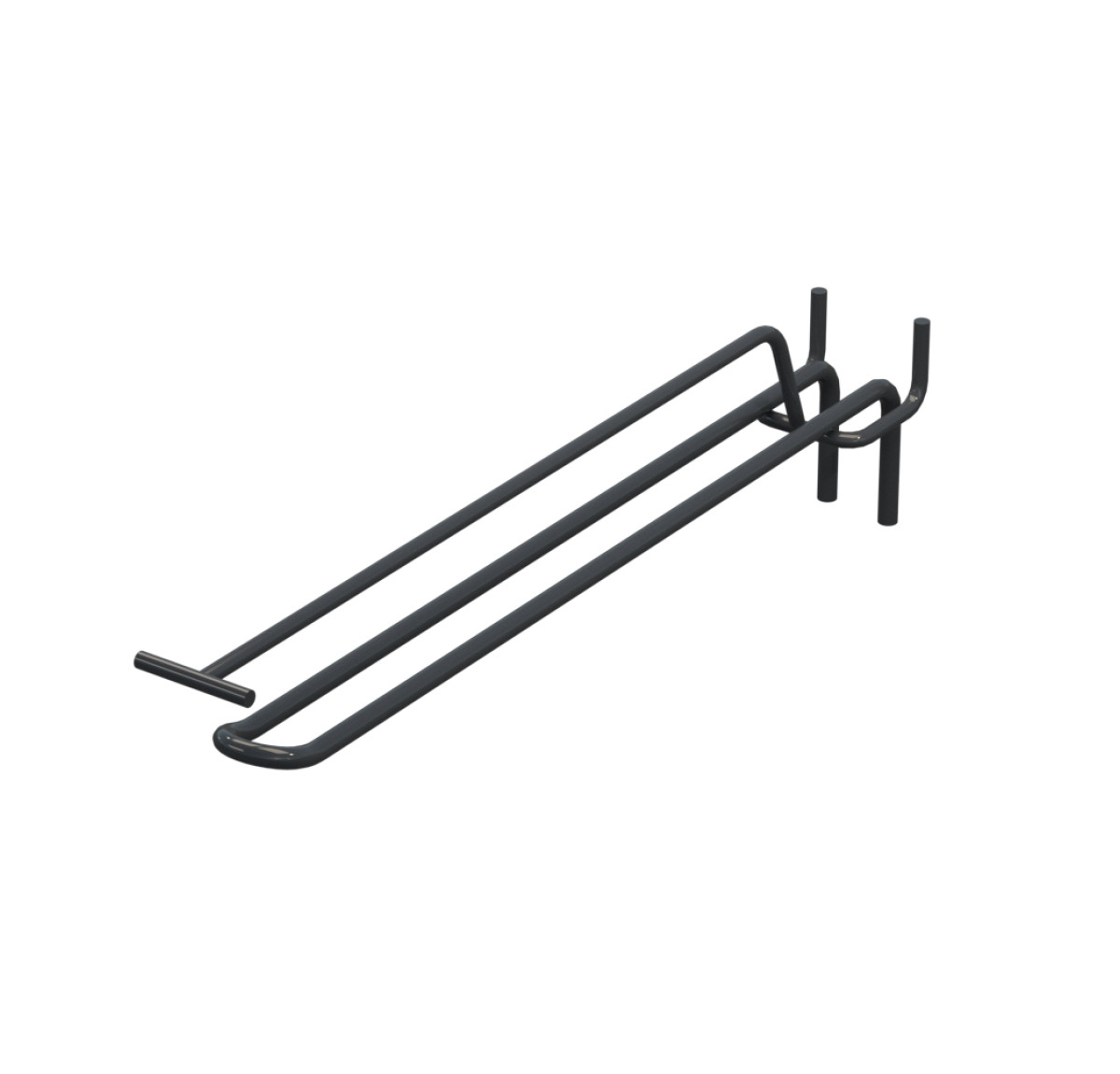 Крючок двойной с ценникодержателем для перфорации L-250 мм, d-5, Шаг 30 Антрацит RAL7024