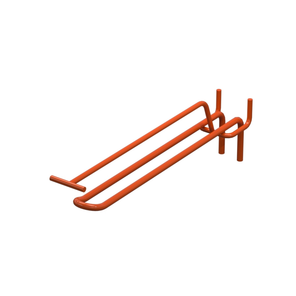 Крючок двойной с ценникодержателем для перфорации L-200 мм, d-5, Шаг 50 Оранжевый RAL2004 