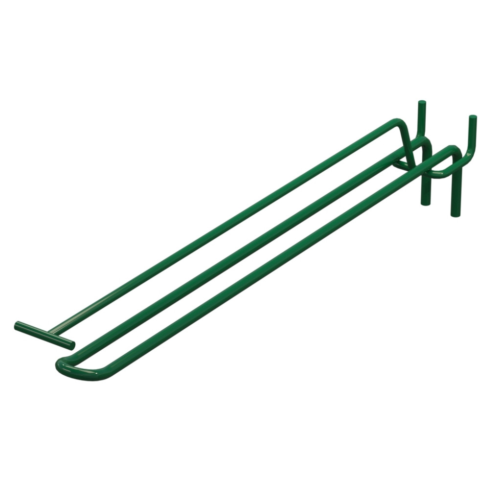Крючок двойной с ценникодержателем для перфорации L-300 мм, d-5, Шаг 25 Зеленый RAL6029 