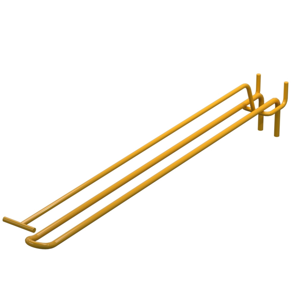 Гачок подвійний з цінникоутримувачем для перфорації L-350 мм, d-5, Крок 40 Жовтий RAL1023