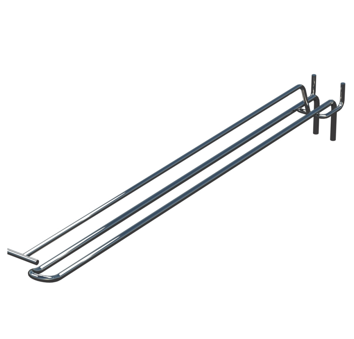 Гачок подвійний з цінникоутримувачем для перфорації L-400 мм, d-5, Крок 50 Хром