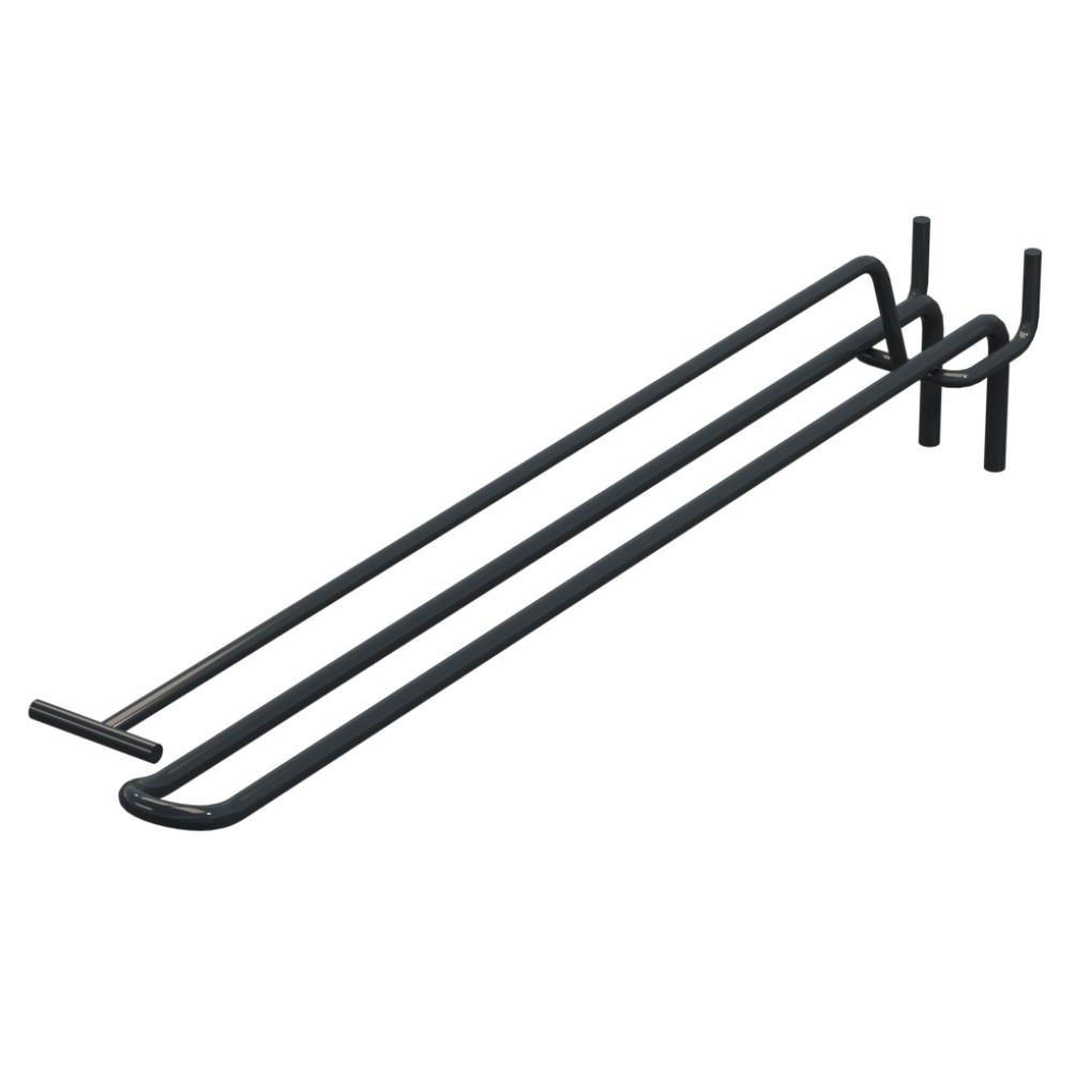 Крючок двойной с ценникодержателем для перфорации L-300 мм, d-5, Шаг 30 Графитовый RAL7016 
