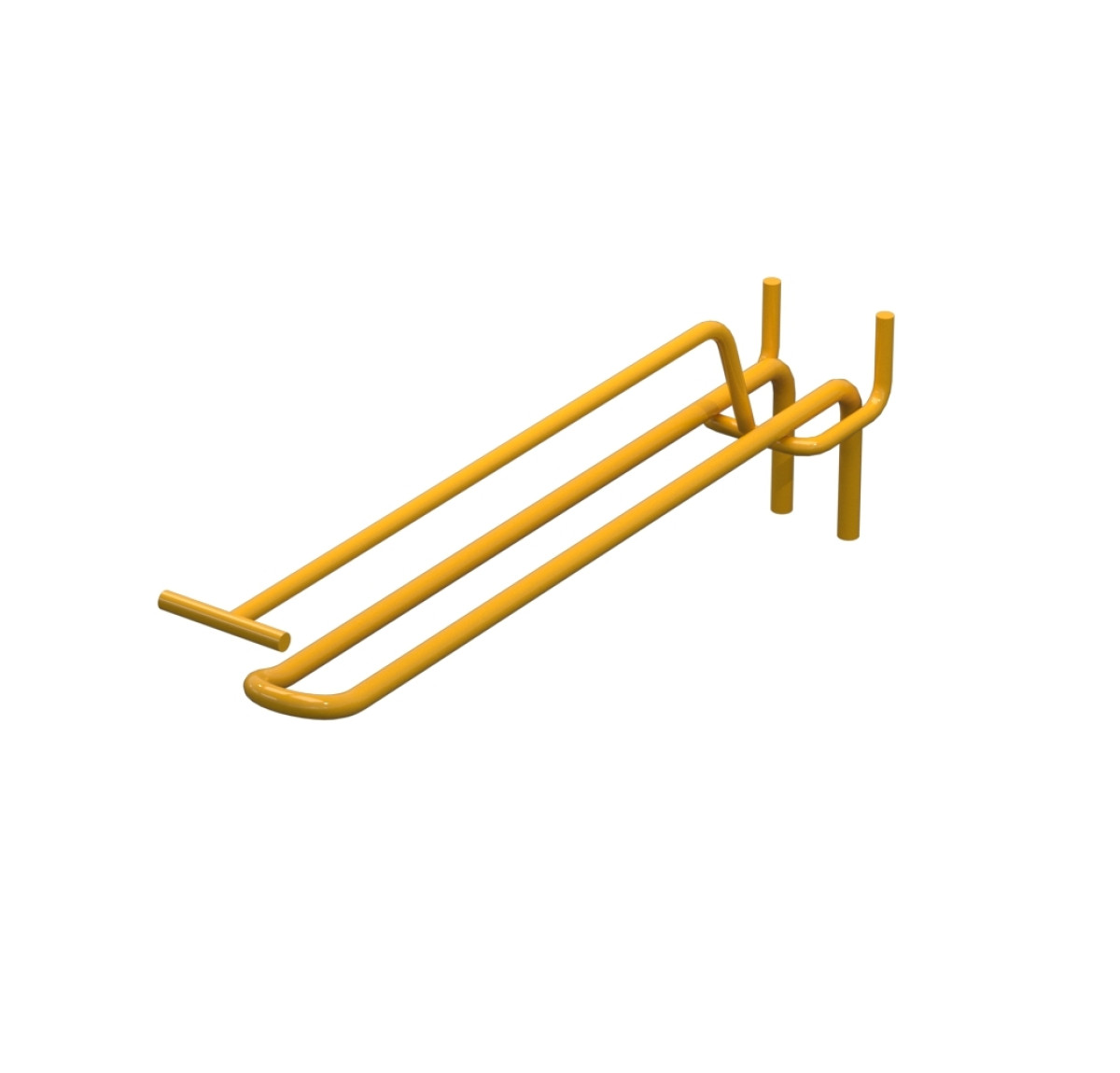 Крючок двойной с ценникодержателем для перфорации L-200 мм, d-5, Шаг 50 Желтый RAL1023