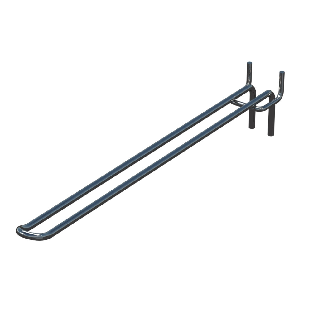 Крючок двойной для перфорации L-300 мм, d-5, Шаг 45 Порошковая краска Хром